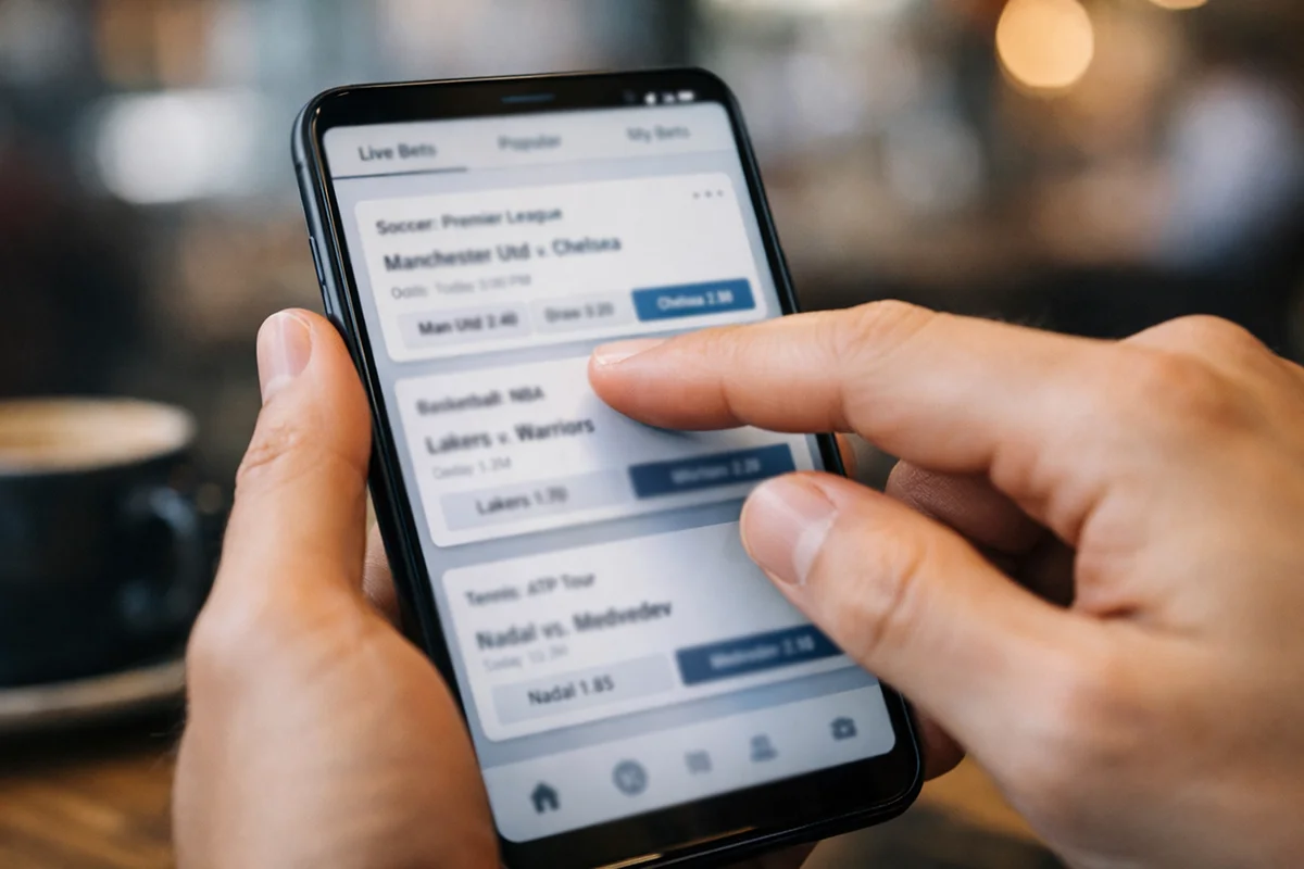 Utilisation intuitive d'une application de paris sur smartphone