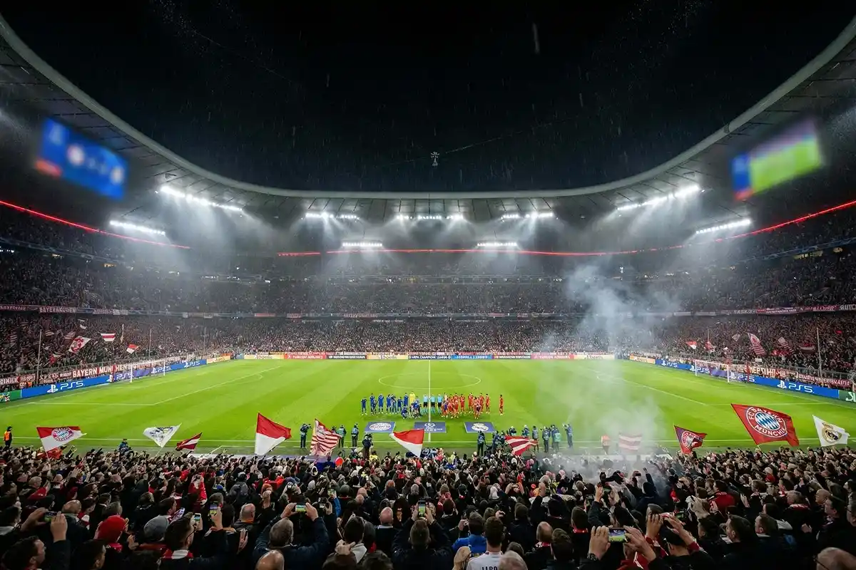 Match de Ligue des Champions en soirée