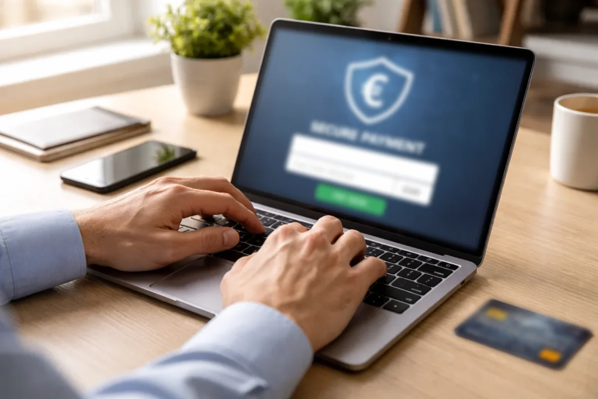 Transaction sécurisée sur ordinateur portable