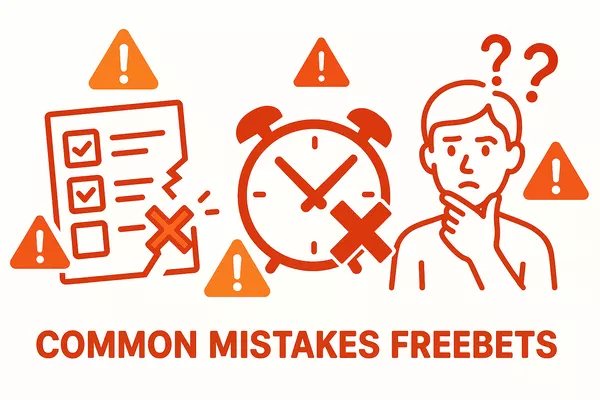 Illustration des erreurs courantes avec les freebets : combinés impossibles, précipitation et oublis d'expiration