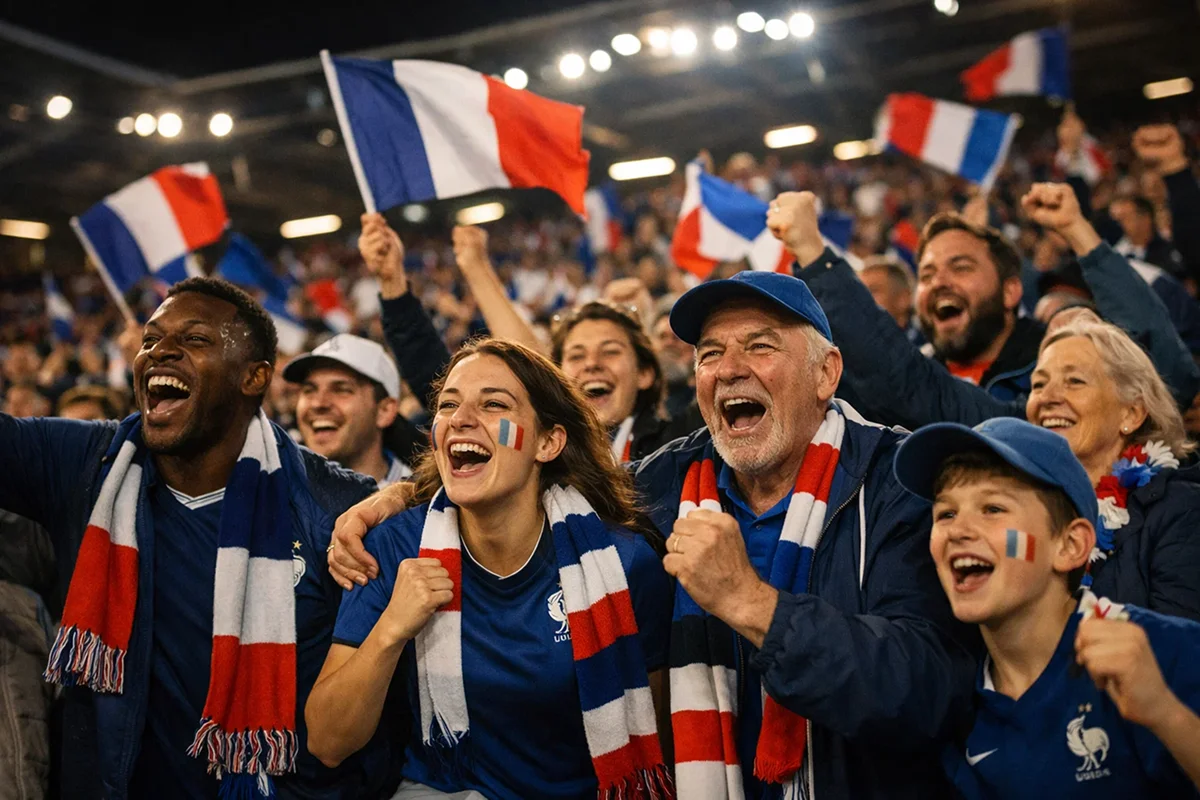 Supporters dans un stade de football français