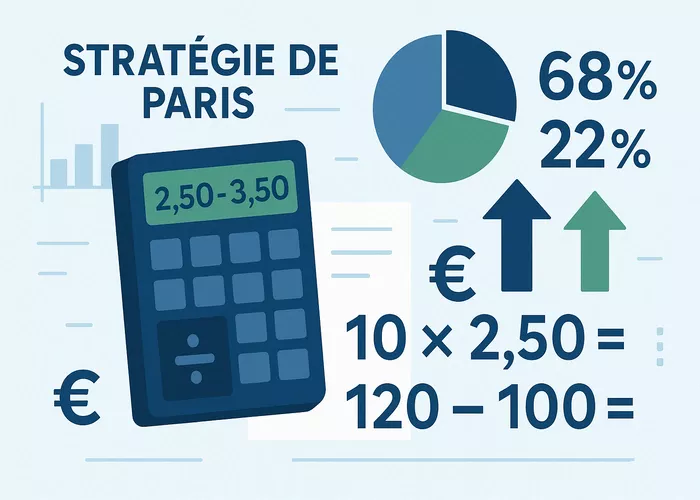 Infographie stratégies calculs bonus paris sportifs pourcentages cotes