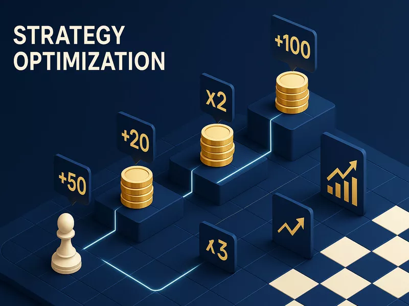 Plateau stratégique montrant les techniques d'optimisation des codes promo avec bonus croissants